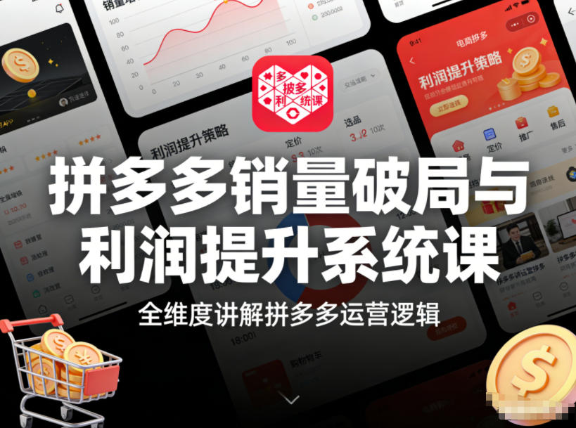 拼多多销量破局与利润提升系统课,全维度讲解拼多多运营逻辑-灼光资源宝库