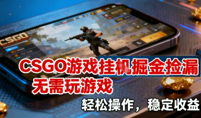 CSGO游戏挂G掘金捡漏，不需要玩游戏，操作简单，收益稳定【揭秘】-灼光资源宝库