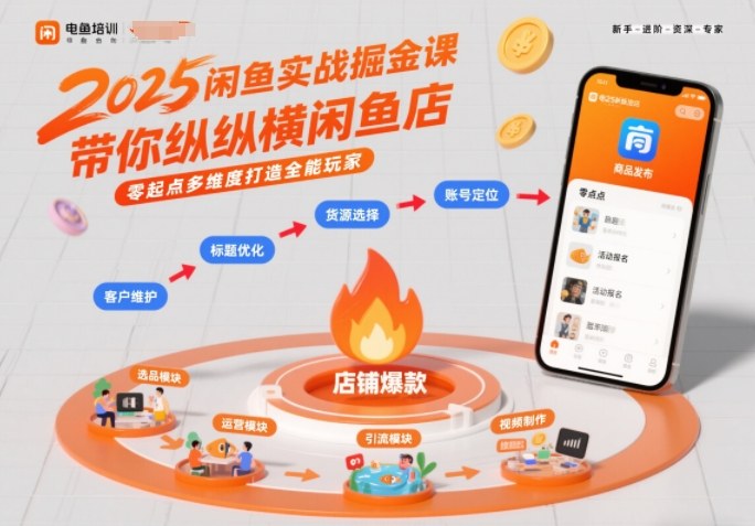2025闲鱼实战掘金课,带你纵横闲鱼店,零起点多维度打造全能玩家-灼光资源宝库
