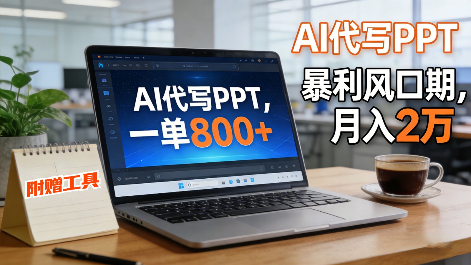 AI 代写做 PPT！一单狂赚 800+，风口期月入 2 万(工具 + 提示词直接送)-灼光资源宝库