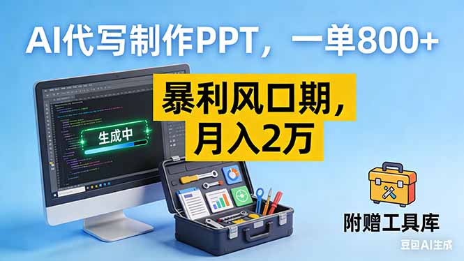 AI代写制作PPT,一单800+, 暴利风口期,月入2万【附工具】-灼光资源宝库