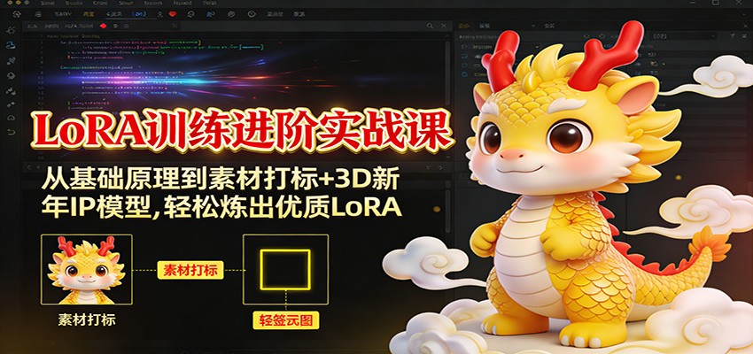 LoRA训练进阶实战课：从基础原理到素材打标+3D新年IP模型，轻松炼出优质LoRA-灼光资源宝库