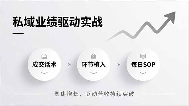 私域业绩驱动实战，成交话术、环节植入、每日SOP，聚焦增长，驱动营收持续突破-灼光资源宝库
