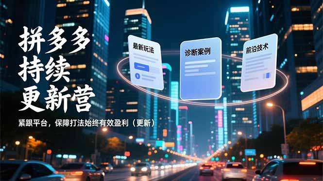 拼多多持续更新营，最新玩法、诊断案例、前沿技术，紧跟平台，保障打法始终有效盈利(更新-灼光资源宝库