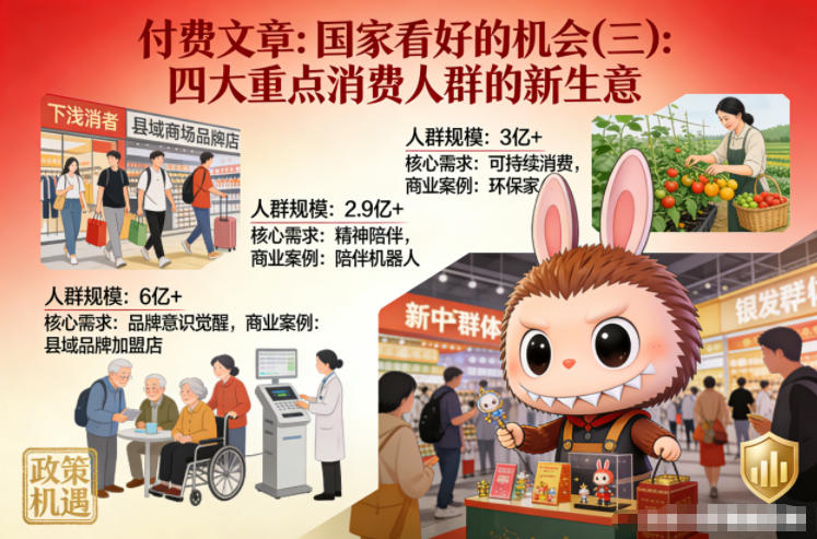 付费文章：国家看好的机会(三)：四大重点消 费人群的新生意-灼光资源宝库