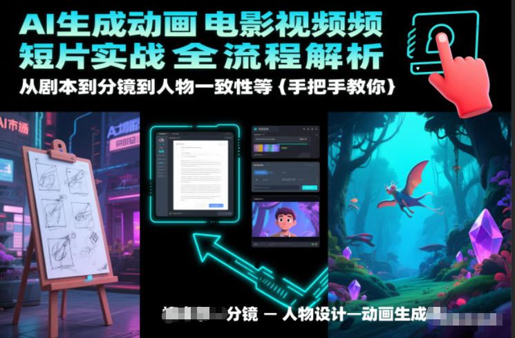 AI生成动画电影视频短片实战全流程解析，从剧本到分镜到人物一致性等手把手教你-灼光资源宝库