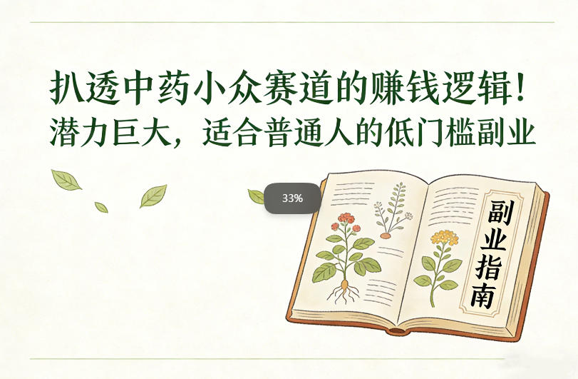 扒透中药小众赛道的賺米逻辑，潜力巨大，适合普通人的低门槛副业-灼光资源宝库