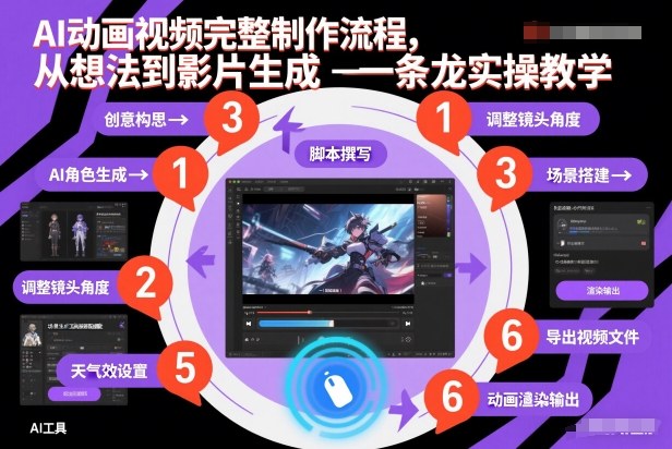 AI动画视频完整制作流程，从想法到影片生成一条龙实操教学-灼光资源宝库