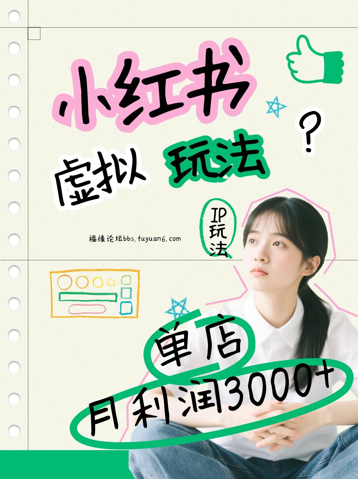 小红书虚拟玩法(铺货流和单品玩法)，单店月利润3000+，IP打法+原创商品(0违规)-灼光资源宝库