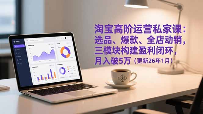 淘宝高阶运营私家课：选品、爆款、全店动销，三模块构建盈利闭环，月入破5万(更新26年1月-灼光资源宝库