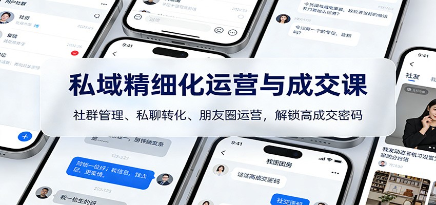 私域精细化运营与成交课:社群管理、私聊转化、朋友圈运营,解锁高成交密码-灼光资源宝库