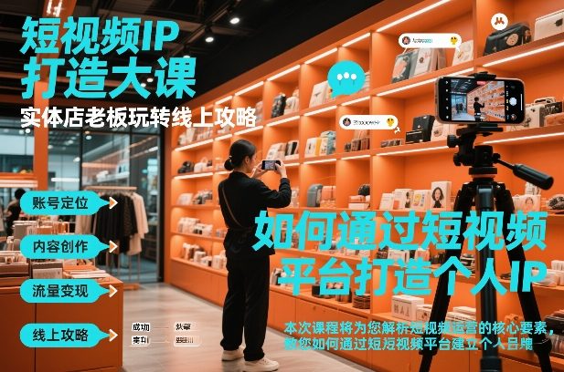短视频ip打造大课，实体店老板玩转线上攻略-灼光资源宝库