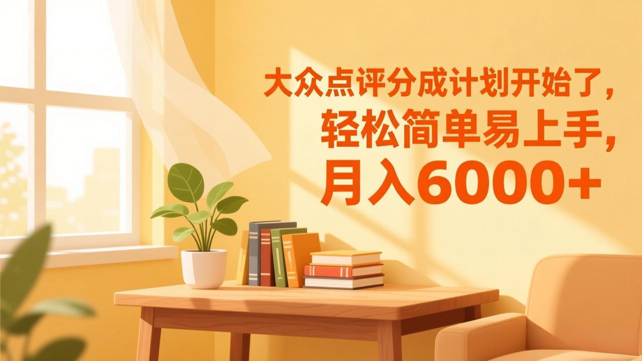 大众点评分成计划开始了，轻松简单易上手，月入6000+-灼光资源宝库