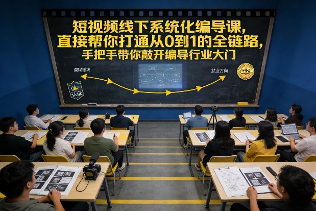 短视频线下系统化编导课，直接帮你打通从0到1的全链路，手把手带你敲开编导行业大门-灼光资源宝库