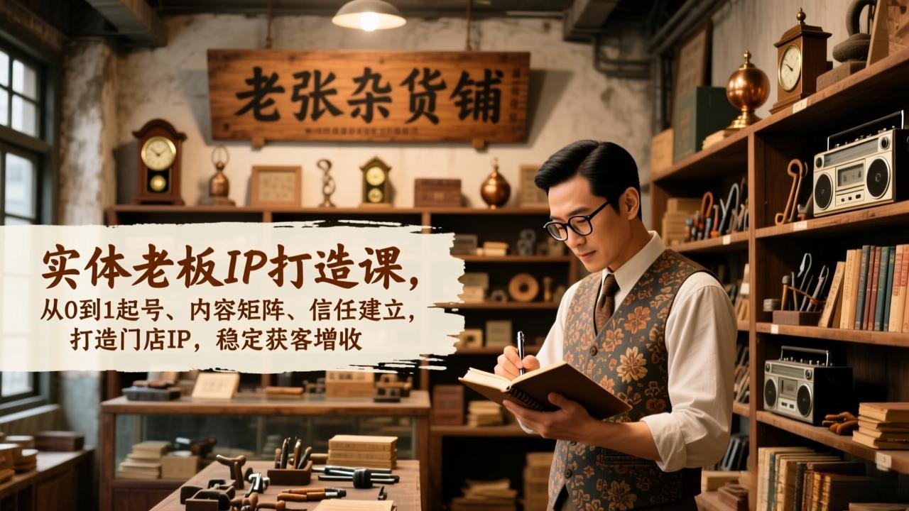 实体老板IP打造课，从0到1起号、内容矩阵、信任建立，打造门店IP，稳定获客增收-灼光资源宝库