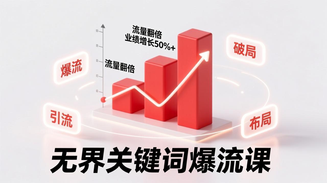 无界关键词爆流课，破局布局逻辑、阶段精准引流，实现流量翻倍，店铺业绩增长50%+。-灼光资源宝库