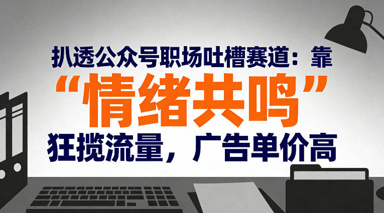 扒透公众号职场吐槽赛道:靠“情绪共鸣”狂揽流量,广告单价高-灼光资源宝库