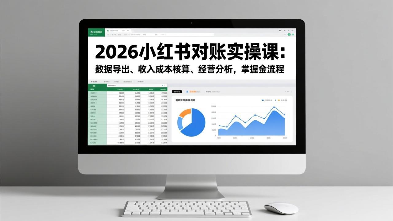 2026小红书对账实操课：数据导出、收入成本核算、经营分析，掌握全流程-灼光资源宝库