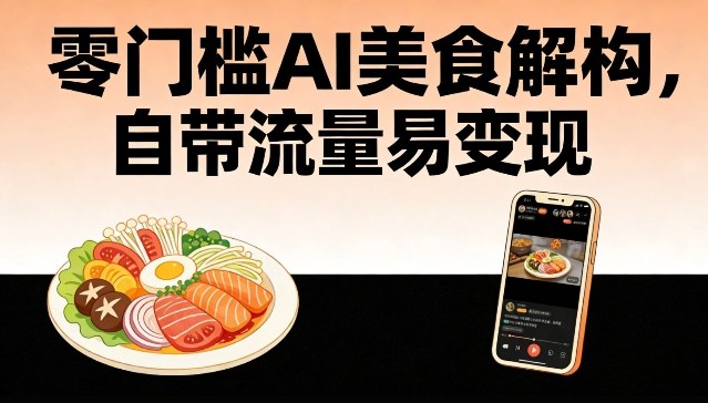 零门槛AI美食解构,自带流量易变现-灼光资源宝库