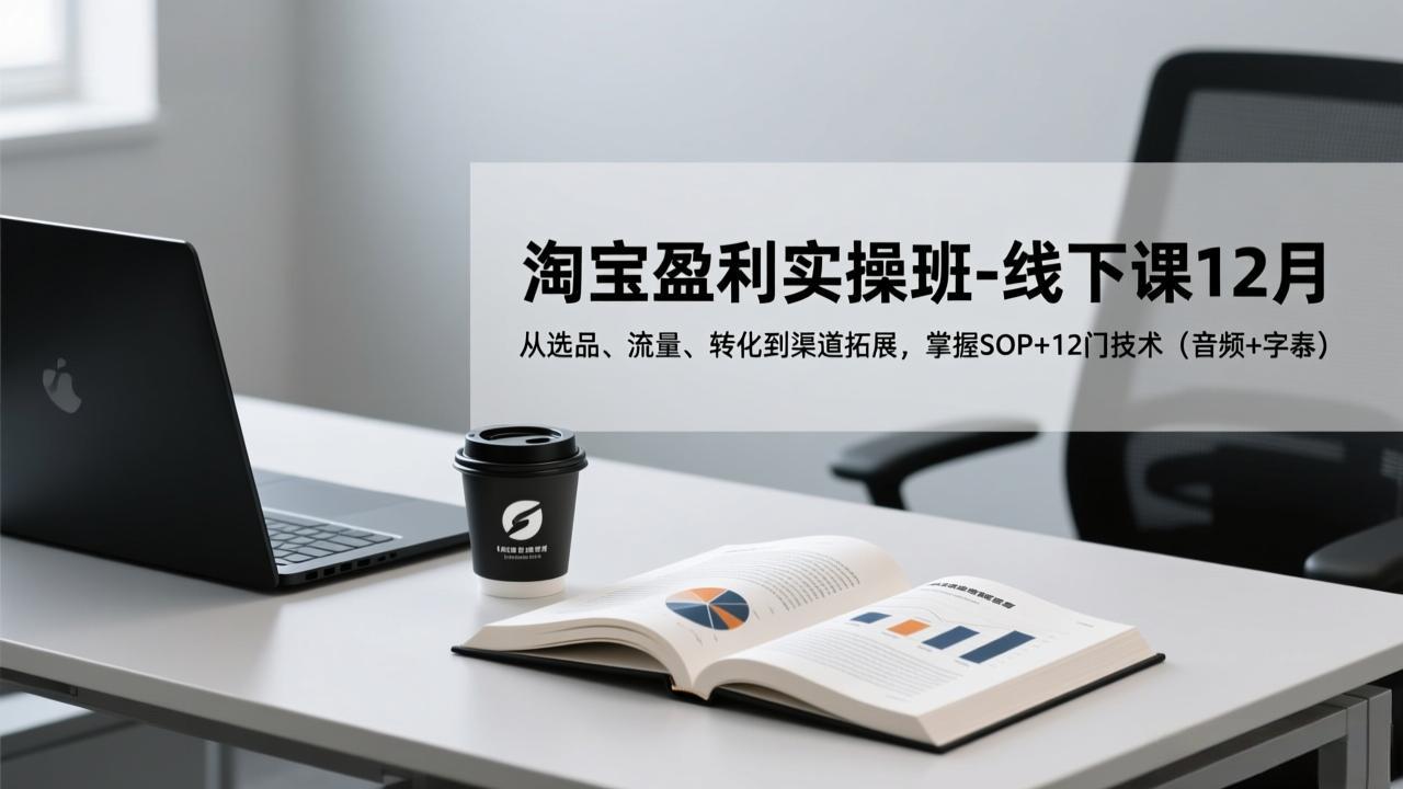 淘宝盈利实操班-线下课12月,从选品、流量、转化到渠道拓展,掌握SOP+12门技术(音频+字幕-灼光资源宝库