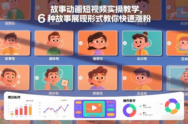 故事动画短视频实操教学，6种故事展现形式教你快速涨粉-灼光资源宝库