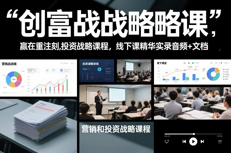 创富战略课，赢在重注时刻，营销和投资战略课程，线下课精华实录音频+文档-灼光资源宝库