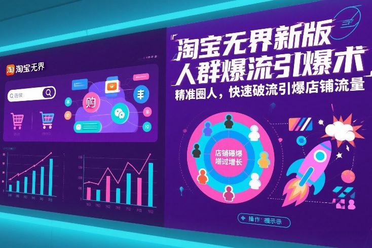 淘宝无界新版人群爆流引爆术，精准圈人，快速破流引爆店铺流量-灼光资源宝库