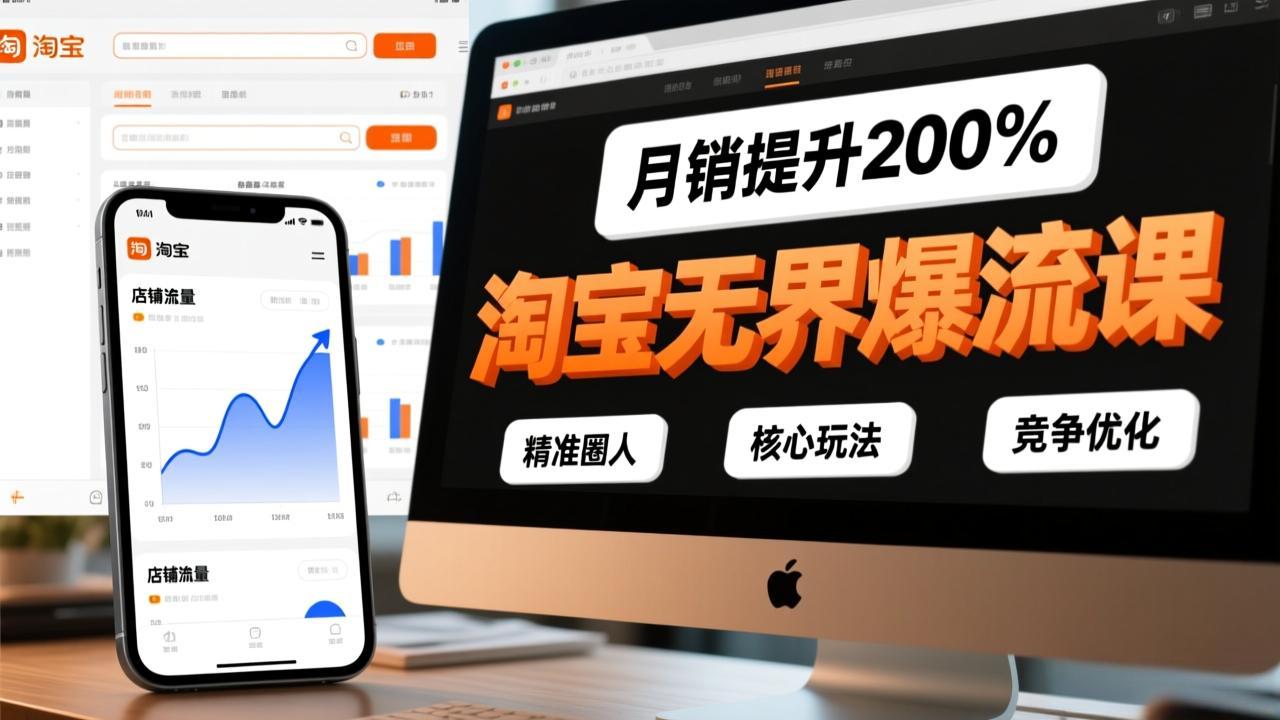 淘宝无界爆流课，精准圈人、核心玩法、竞争优化，快速引爆店铺流量，月销提升200%-灼光资源宝库