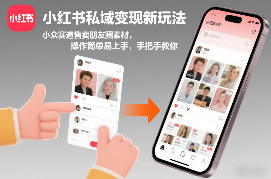 小红书私域变现新玩法，小众赛道售卖朋友圈素材，操作简单易上手，手把手教你-灼光资源宝库