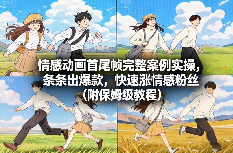 情感动画首尾帧完整案例实操，条条出爆款，快速涨情感粉丝(附保姆级教程)-灼光资源宝库