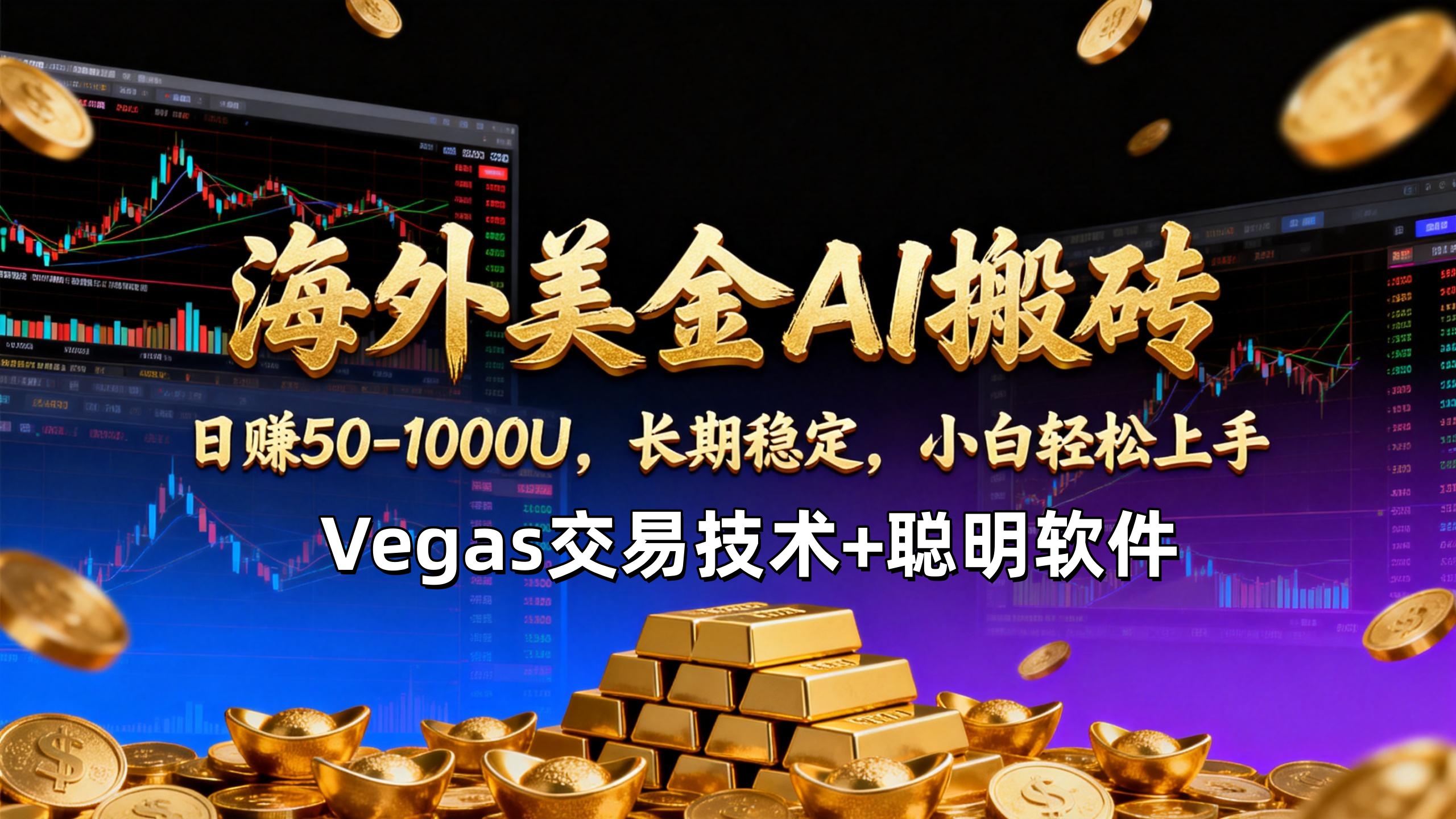 【海外美金AI搬砖】Vegas交易技术+聪明软件，日赚50-1000U，长期稳定，小白轻松上手。-灼光资源宝库