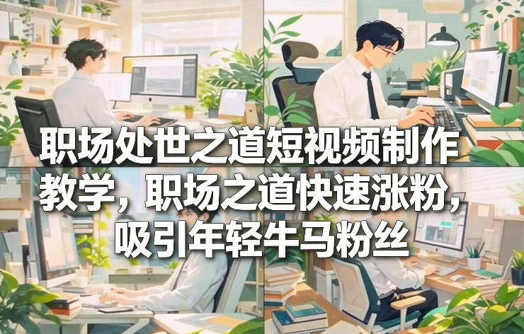 职场处世之道短视频制作教学，职场之道快速涨粉，吸引年轻牛马粉丝-灼光资源宝库