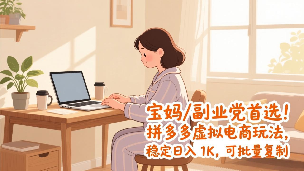 宝妈 / 副业党首选！拼多多虚拟电商玩法，稳定日入 1K，可批量复制-灼光资源宝库