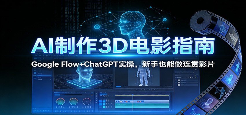 AI制作3D电影指南：Google Flow+ChatGPT实操，新手也能做连贯影片-灼光资源宝库