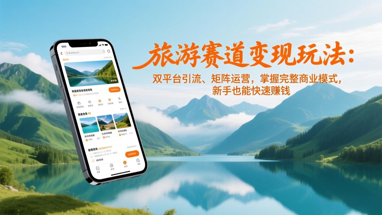 旅游赛道变现玩法:双平台引流、矩阵运营,掌握完整商业模式,新手也能快速赚钱-灼光资源宝库