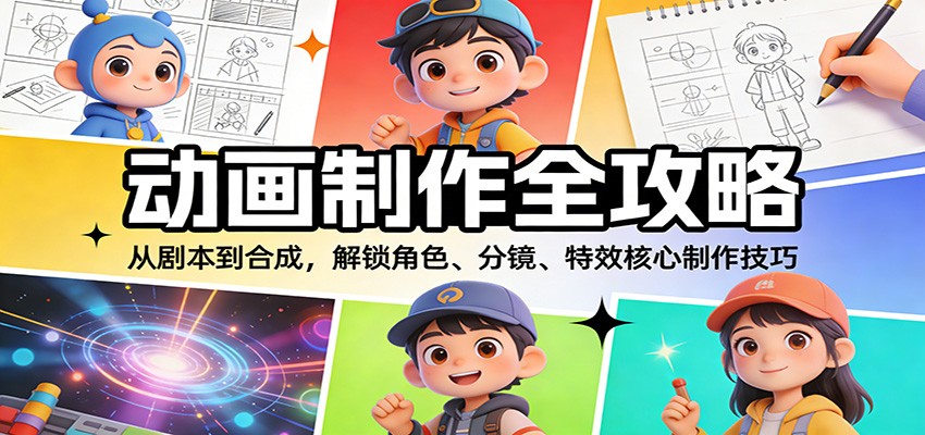 动画制作全攻略：从剧本到合成，解锁角色、分镜、特效核心制作技巧-灼光资源宝库