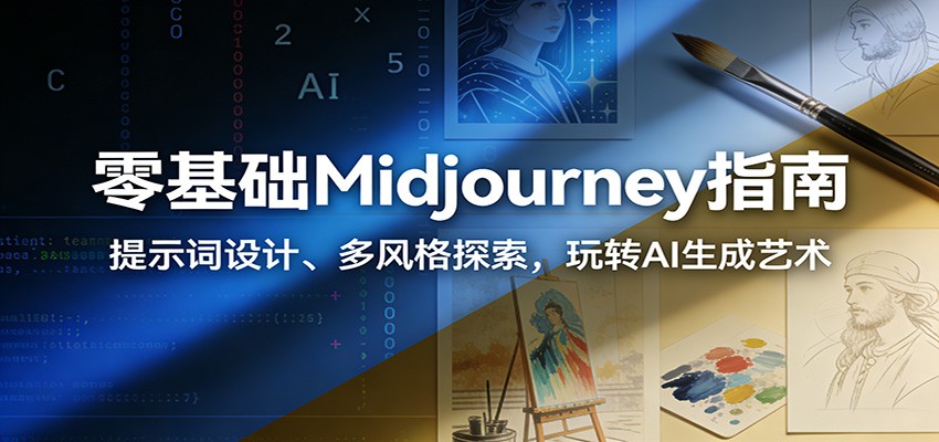 零基础Midjourney指南：提示词设计、多风格探索，玩转AI生成艺术-灼光资源宝库