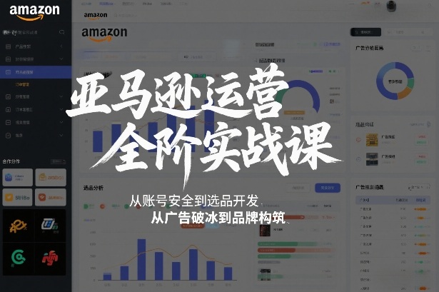 亚马逊运营全阶实战课，从账号安全到选品开发，从广告破冰到品牌构筑(更新2026)-灼光资源宝库