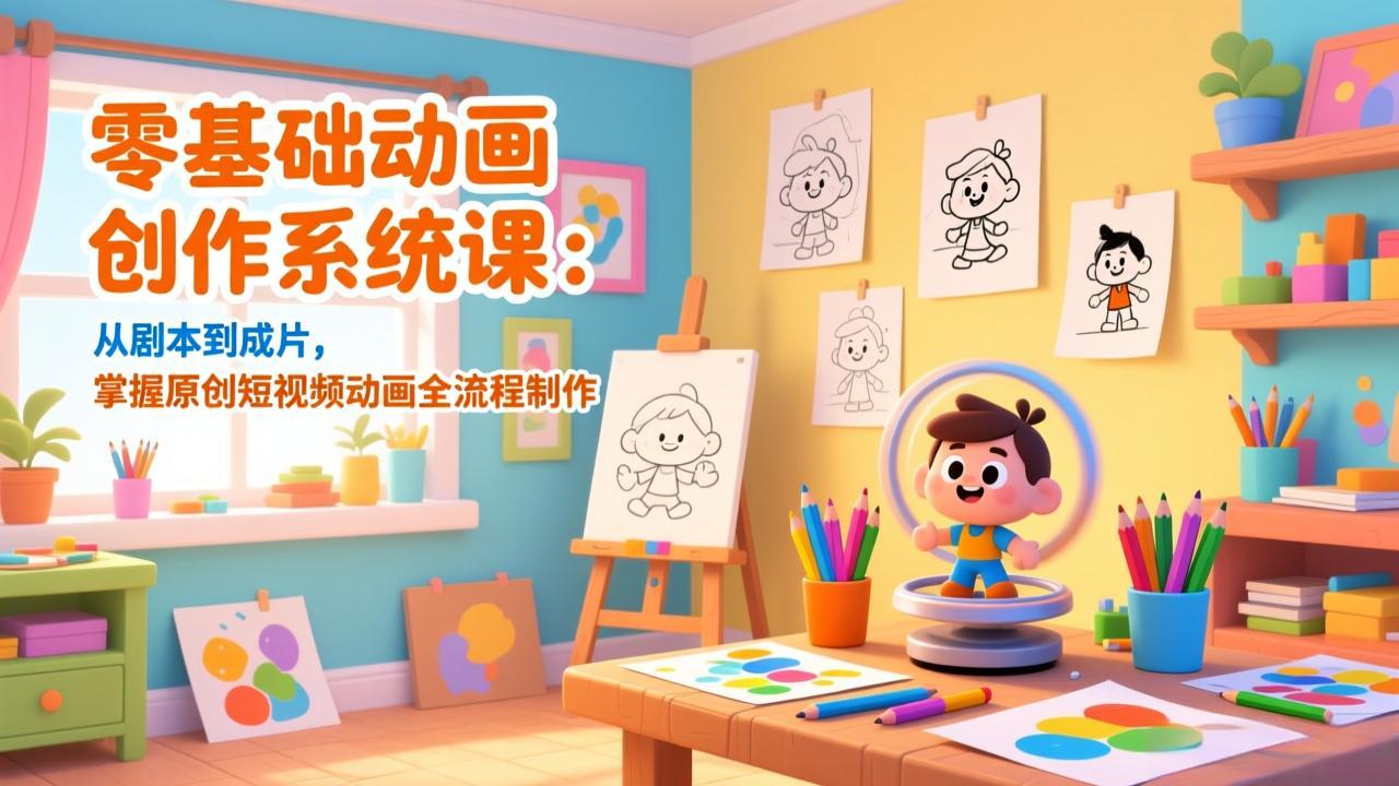 零基础动画创作系统课：从剧本到成片，掌握原创短视频动画全流程制作-灼光资源宝库