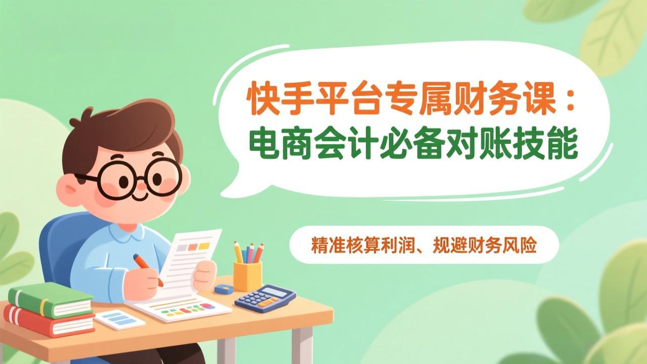 快手平台专属财务课：电商会计必备对账技能，精准核算利润、规避财务风险-灼光资源宝库