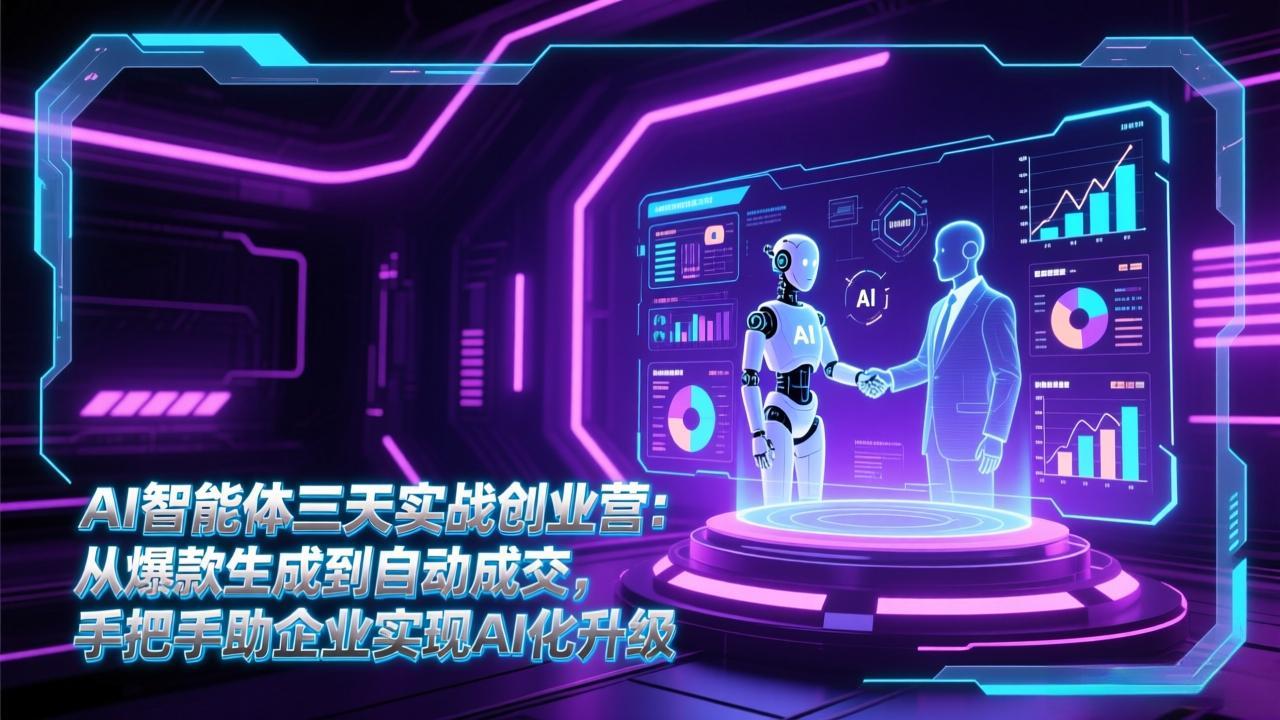 AI智能体三天实战创业营：从爆款生成到自动成交，手把手助企业实现AI化升级-灼光资源宝库
