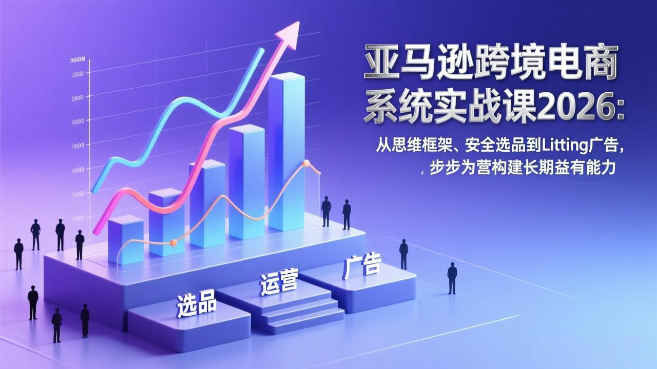 亚马逊跨境电商系统实战课2026：从思维框架、安全选品到Listing广告，步步为营构建长期盈利能力-灼光资源宝库