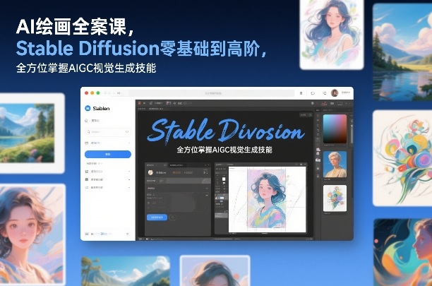 AI绘画全案课，Stable Diffusion零基础到高阶，全方位掌握AIGC视觉生成技能-灼光资源宝库