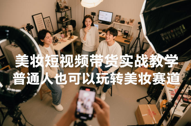 美妆短视频带货实战教学，普通人也可以玩转美妆赛道-灼光资源宝库