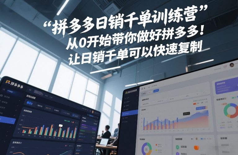 拼多多日销千单训练营,从0开始带你做好拼多多,让日销千单可以快速复制(更新26年1月)-灼光资源宝库