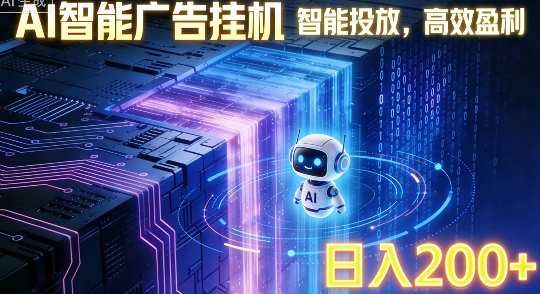 ai智能广告挂机项目，合规挂载广告即可赚取收益，单日收益可达400～500+-灼光资源宝库