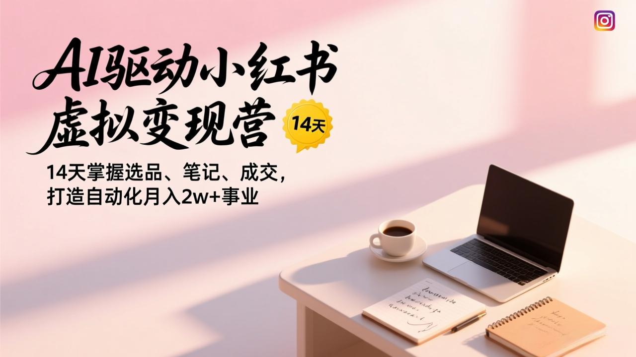 AI驱动小红书虚拟变现营,14天掌握选品、笔记、成交,打造自动化月入2w+事业-灼光资源宝库
