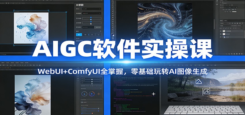 AIGC软件实操课：WebUI+ComfyUI全掌握，零基础玩转AI图像生成-灼光资源宝库
