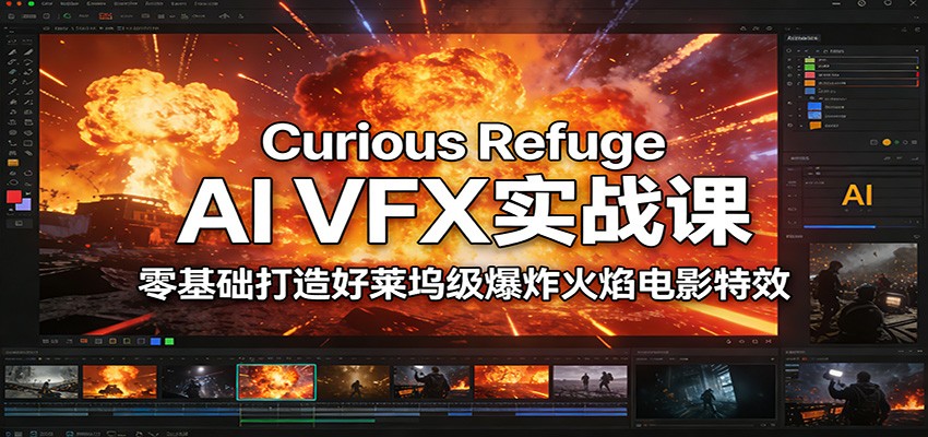 Curious Refuge AI VFX实战课,零基础打造好莱坞级爆炸火焰电影特效-灼光资源宝库