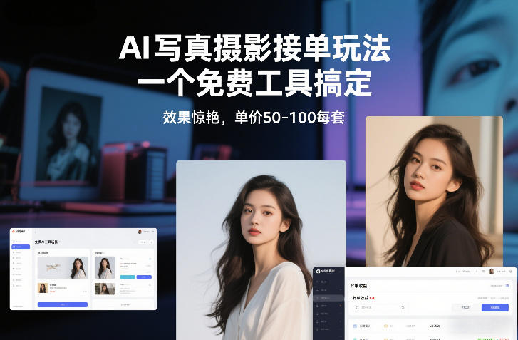 AI写真摄影接单玩法，一个免费工具搞定，效果惊艳，单价50-100每套-灼光资源宝库